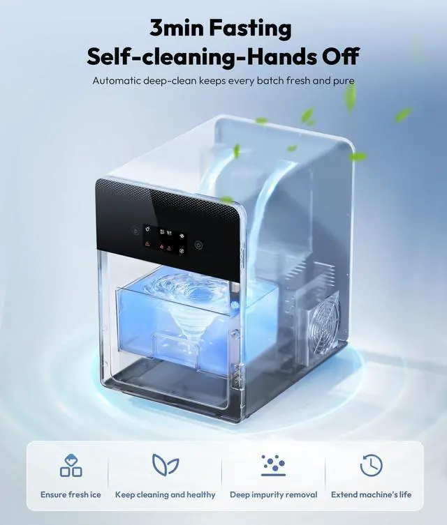 Alt view image 5 of 7 - 2" Sphere Ice Maker, 4 Ice Balls in 35min, 144pcs/Day for Whiskey | LCD Panel, Water Shortage& Ice Full Alert, Auto/Manual Fill, Self-Cleaning, Perfect For Cocktail Whiskey Home Bar Drinks