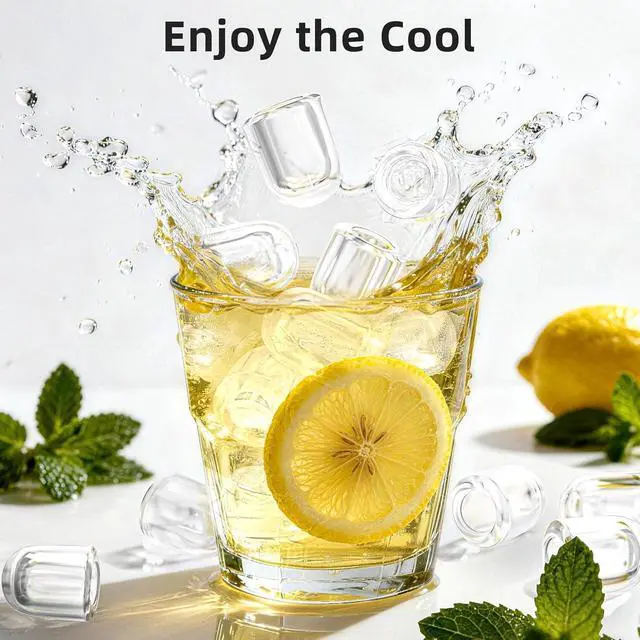 Alt view image 6 of 7 - Countertop Ice Maker Machine 18lbs/24H, 6-Min Fast Bullet Portable Ice Maker, 6.69 Slim Space-Saving with Auto-Drain Drawer, Self-Cleaning, Scoop for Kitchen RV, Cream White