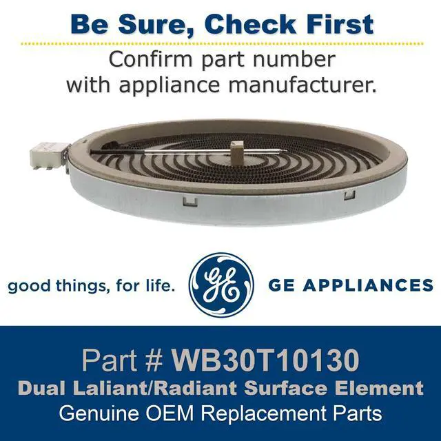 Alt view image 5 of 6 - WB30T10130 nuine OEM Dual Haliant/Radiant Surface Element for Ran