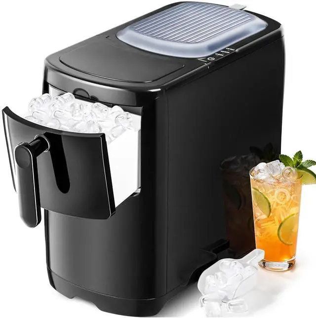 Main image of Countertop Ice Maker Machine 18lbs/24H, 6-Min Fast Bullet Portable Ice Maker, 6.69 Slim Space-Saving with Auto-Drain Drawer, Self-Cleaning, Scoop for Kitchen RV, Black