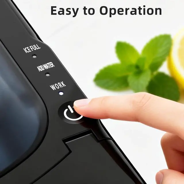 Alt view image 5 of 7 - Portable Ice Maker Countertop, 18Lbs/24H Self-Cleaning Ice Machine with One-Touch Operation & Ice Scoop Included, for Home Kitchen Office, Black