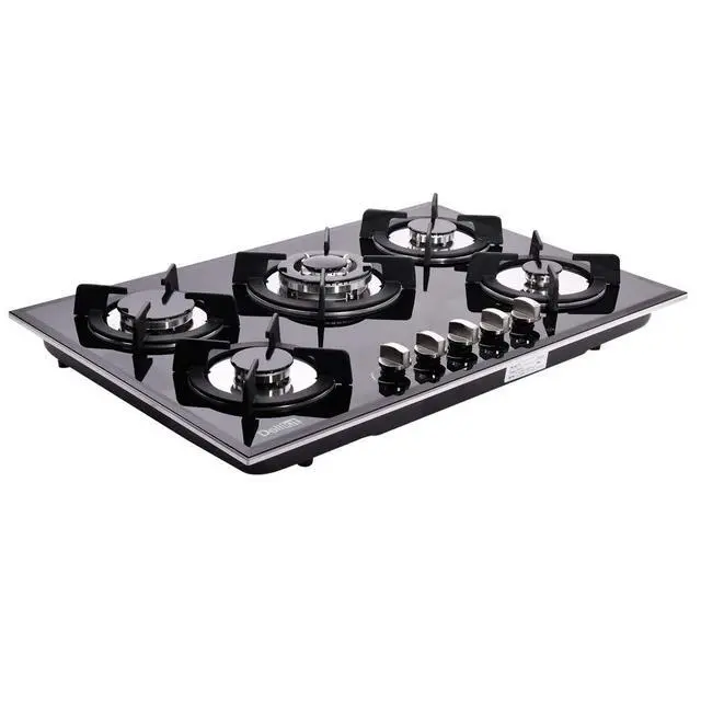 Alt view image 3 of 7 - 30 Inch Dual Fuel Gas Cooktop - 5 Burners, Tempered Glass, Drop-In, Sealed, DK157-A01S