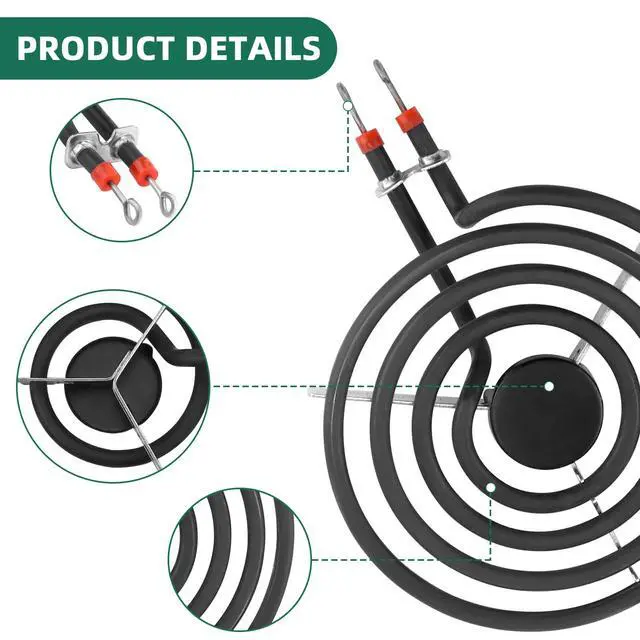 Alt view image 7 of 7 - Electric Burner Drip Pans and Electric Stove Top Burner by | Pans 5304430149(6")5304430150(8")+Burner MP15YA(6") MP21YA(8") Compatible for Frigi-daire Ken-more Electric Range Stove