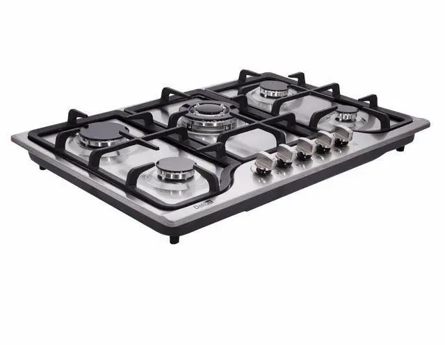 Main image of 30 Inch Gas Cooktop - Dual Fuel Sealed 5 Burners Drop-In Stainless Steel Hob DK257-A01
