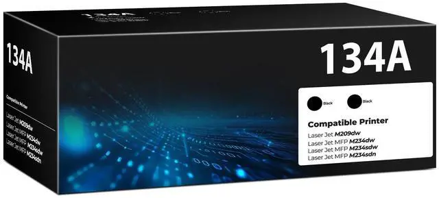 Main image of 134A Black Toner Cartridge M209dw MFP 234dw 2 Pack with Chip | Compatible for HP 134A 134X Toner Cartridges for HP134A HP134X W1340A for Laser Jet M209dw MFP M234sdw M234sdw M234sdn