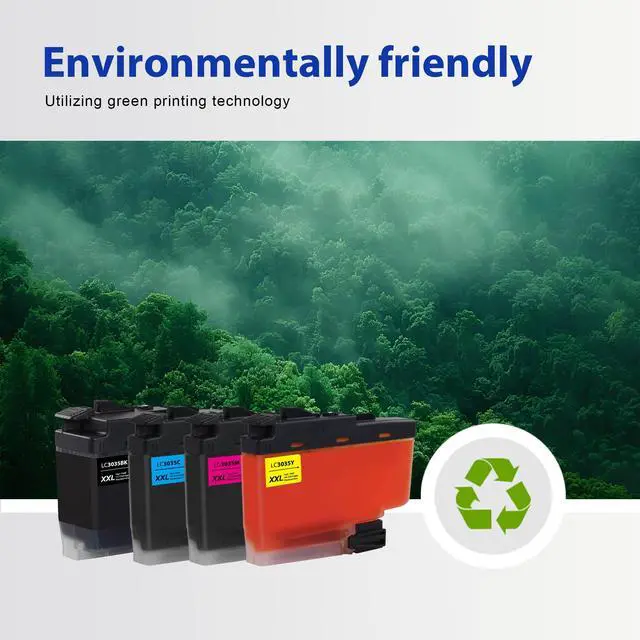 Alt view image 7 of 7 - LC3035 BK/C/M/Y Ink Cartridges 4 Pack Compatible for Brother LC3035XXL | LC3035BK, LC3035C, LC3035M, LC3035Y Ultra High-Yield Ink Cartridge Set for MFC-J805DW MFC-J995DW Printer - LC3035