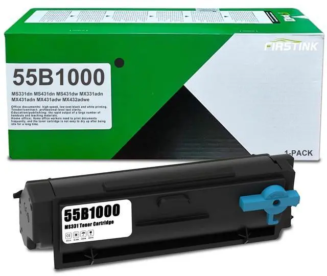 Main image of Compatible with Lexmark 55B1000 MS431 MS331 Toner Cartridge | 55B1000 Black Toner Replacement for Lexmark MS331dn MS431dn MS431dw MX331adn MX431adn MX431adw MX432adwe Printers