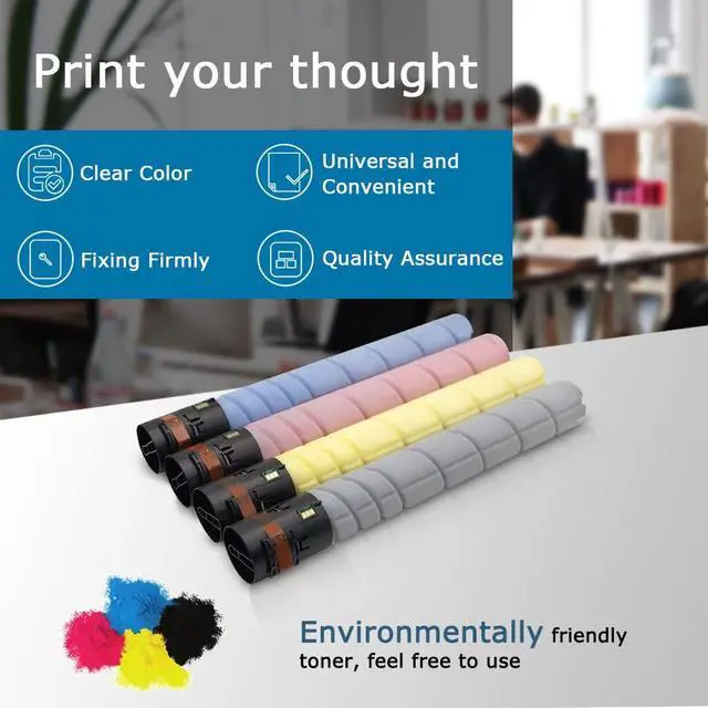 Alt view image 5 of 6 - TN321 TN-321 Toner Cartridge Replacement for Konica Minolta Bizhub TN321 C224e C364e C284e C224 C284 C364 C7822 C7828 Series Printers Ink (KCMY, 4-Pack)