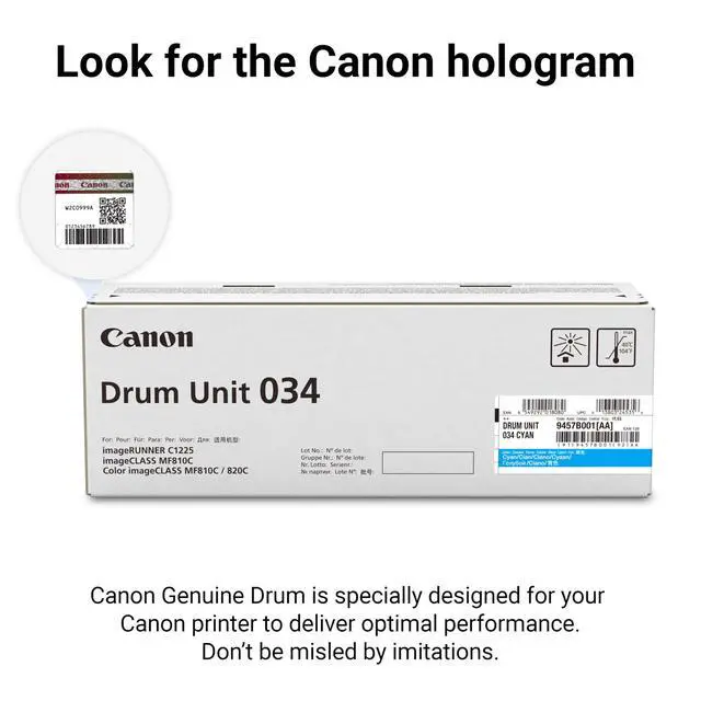Alt view image 5 of 6 - Genuine 034 Cyan Drum Cartridge Compatible with MF810Cdn, MF820Cdn