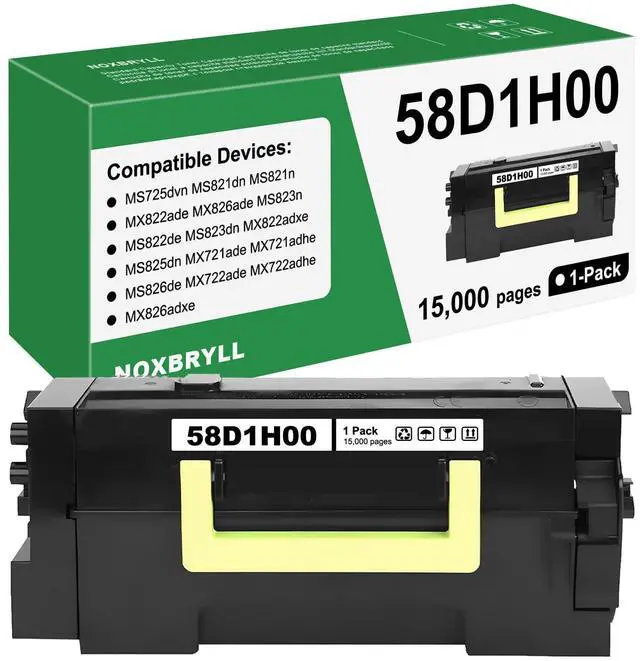 Main image of 58D1H00 High Yield Black Toner Cartridge 15,000 Pages | Compatible for Lexmark 58D1H00 Toner for MS725 MS821 MS822 MS823 MS824 MS825 MS826 MX721 MX722 MX725 MX822 MX824 MX826
