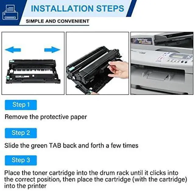 Alt view image 3 of 7 - DR350 Drum Unit Compatible 1 Pack DR-350 Black Replacement for Brother DR350 DR-350 for Brother DCP-7010 7020 7025 IntelliFax 2820 2910 2920 2850 MFC-7220 7225 7820 7420 HL-2040 2070N 2030 Printer