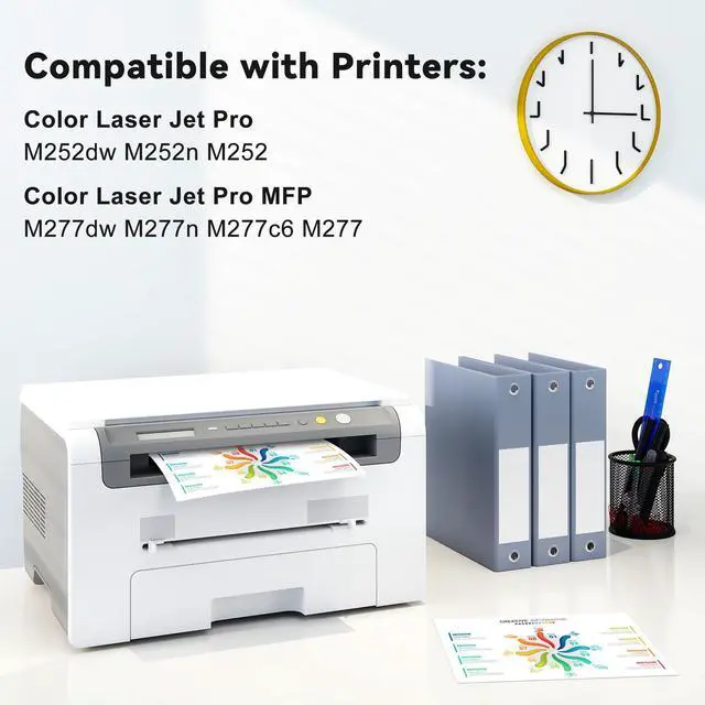 Alt view image 2 of 7 - 201A 201X Toner Cartridges 4 Pack M252 Toner Compatible with HP 201A 201X | HP201A CF400A CF401A CF402A CF403A Toner for HP Color Laser Jet Pro MFP M277dw M252dw M277n M277c6 M252n M277 Printer, BCMY