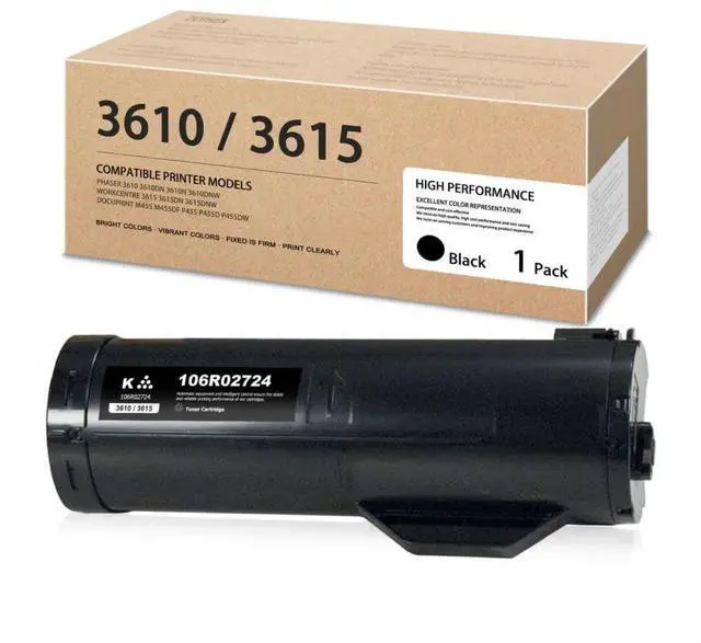 Main image of Phaser 3610 Workcentre 3615 Black Toner Cartridge - 106R02724 1 Pack High Capacity 106R02724 Toner Replacement for Xerox Phaser 3610 WorkCentre 3615 DocuPrint M455 Printer