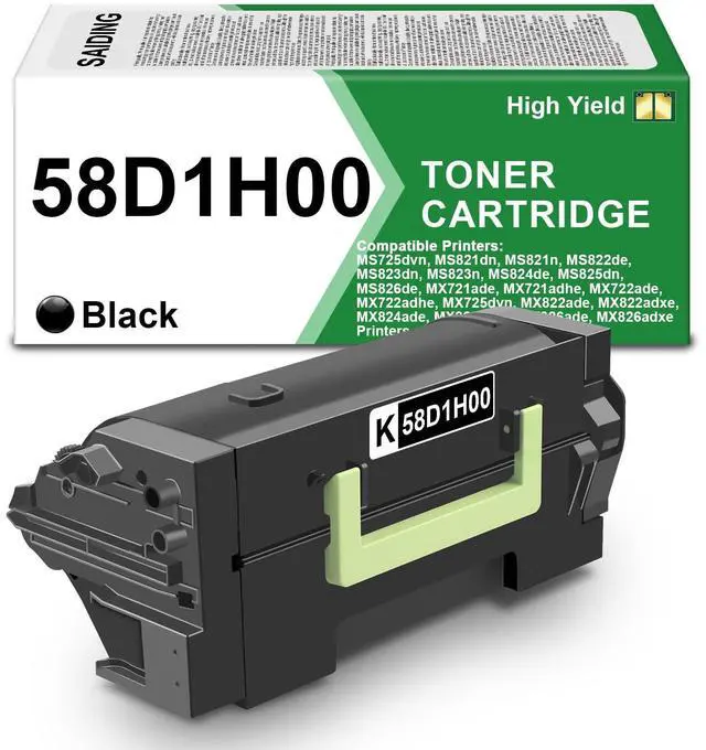 Main image of 58D1H00 Black Toner Cartridge High Yield Compatible for Lexmark MS823 | 58D1H00 Compatible with Lexmark MS725 MS821 MS822 MS824 MS825 MS826 MX721 MX722 MX725 MX822 Laser Printer(1-Pack)