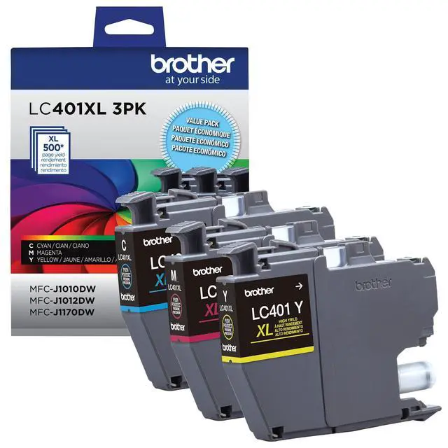Alt view image 3 of 6 - Genuine LC401XL 3PK High Yield 3-Pack Color -Ink -Cartridges Includes 1 Cartridge Each of Cyan, Magenta and Yellow -Ink. & Genuine LC401XLM High Yield Magenta Black Ink Cartridge