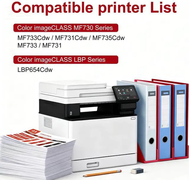 Alt view image 2 of 6 - 046 Toner Cartridge Set Replacement for Canon 046 046H Toner Cartridges | Compatible with ImageCLASS MF733Cdw,LBP654Cdw, MF731Cdw, MF735Cdw Laser Printer(4 Pack,with Chip)