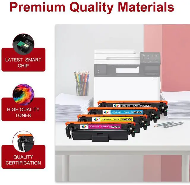 Alt view image 4 of 6 - 046 Toner Cartridge Set Replacement for Canon 046 046H Toner Cartridges | Compatible with ImageCLASS MF733Cdw,LBP654Cdw, MF731Cdw, MF735Cdw Laser Printer(4 Pack,with Chip)
