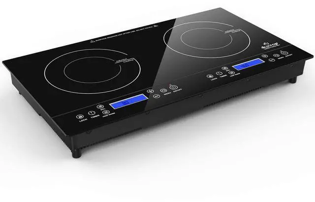 Main image of LCD 1800W Portable Induction Cooktop 2 Burner, Built-in Countertop Burners with Sensor Touch Control, Electric Cooktop with 2 Burner, Electric Double Induction Burner for Cooking, 9720LCBI