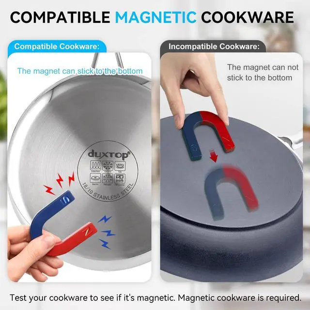 Alt view image 6 of 7 - LCD 1800W Portable Induction Cooktop 2 Burner, Built-in Countertop Burners with Sensor Touch Control, Electric Cooktop with 2 Burner, Electric Double Induction Burner for Cooking, 9720LCBI