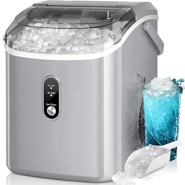 Main image of Nugget Ice Makers Countertop,35Lbs/24H,Portable Ice Machine with Crushed Ice,Self-Cleaning Function,One-Click Operation for Home/Office(Grey)