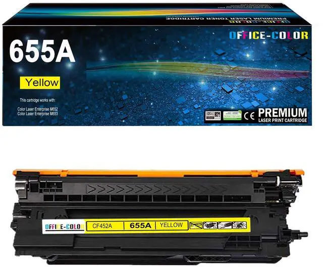 Main image of 655A Yellow Toner Cartridge for HP 655A CF452A M652 M653 M681 M682 | Compatible for HP Color LaserJet Enterprise M652n M652 M653dn M653x M653 M681,M682 Printer ink (1 Pack)