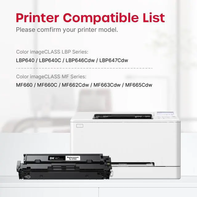 Alt view image 3 of 7 - 075H Toner Cartridge Set 4-Pack Replacement for Canon 075H 075 Printers | Compatible with Canon Color imageCLASS MF662Cdw MF665Cdw LBP646Cdw, High Yield with Chip, 3500 Pages Black, 2500 Pages Color