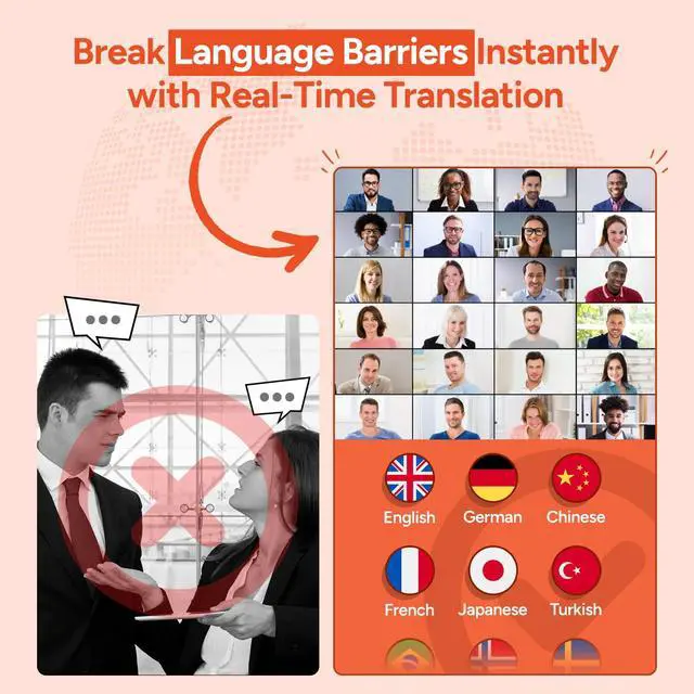 Alt view image 3 of 7 - AI Translation Earbuds Real Time | 144+ Languages with 60H Playtime for iOS & Android | Language Translator Earbuds with Noise Cancellation | Translating Headphones for Business & Learning Languages