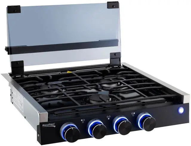Main image of 3-Burner RV Gas Cooktop | Black | Cover Included