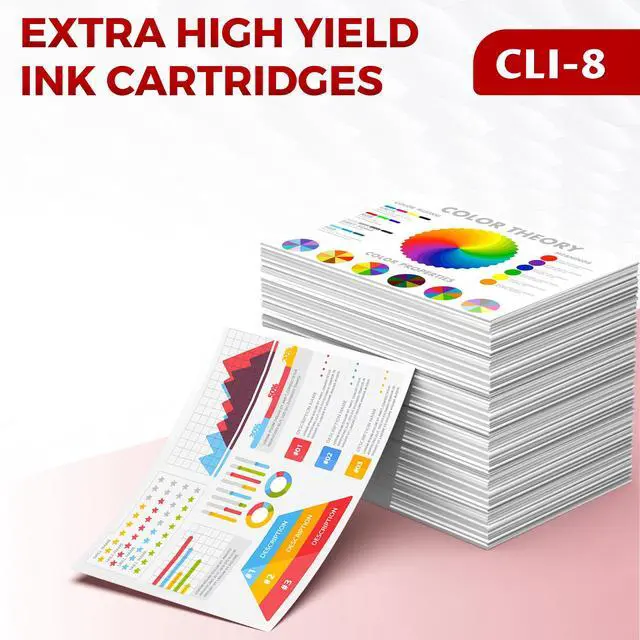 Alt view image 3 of 7 - CLI-8 Ink Cartridges 8-Pack Replacement for Canon CLI-8 Ink Combo Pack | CLI8 CLI 8 Use for PIXMA Pro9000 PIXMA Pro9000 Mark II Pro9000 Pro 9000 Printers(8-Pack| 1BK 1C 1M 1Y 1PC 1PM 1R 1G)