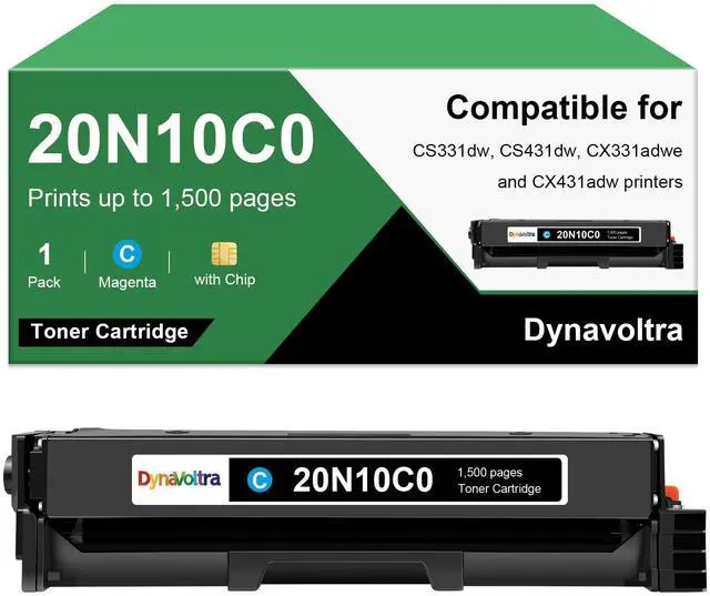 Main image of 20N10C0 Cyan Toner Cartridge, with Chip, Standard Yield 1,500 Pages | Compatible for Lexmark CS331dw,CS431dw,CX331adwe,CX431adw Printers,1-Pack