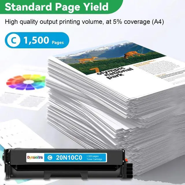 Alt view image 3 of 5 - 20N10C0 Cyan Toner Cartridge, with Chip, Standard Yield 1,500 Pages | Compatible for Lexmark CS331dw,CS431dw,CX331adwe,CX431adw Printers,1-Pack