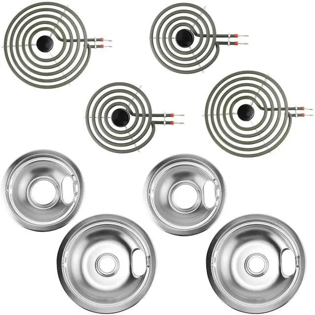 Main image of Electric Range Burner Element Kit W10196405 W10196406 MP22YA Oven Top Drip Tray, 6 MP15YA and 8 MP21YA by | Compatible with Whirlpool, Ken.more, May.tag