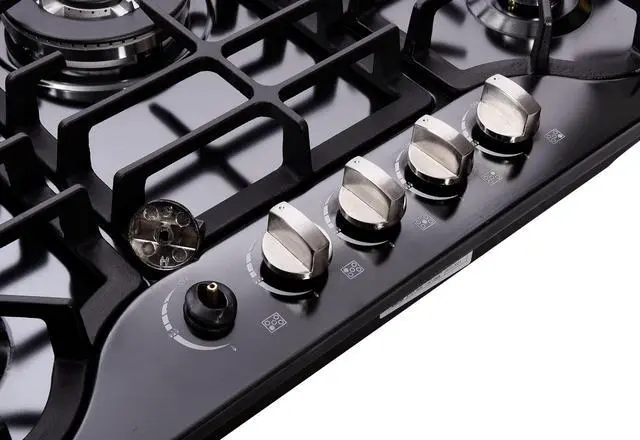 Alt view image 5 of 7 - 30 Inch LPG/NG Gas Cooktop Dual Fuel 5 Sealed Brass Burner Stainless Steel Hob 110V AC pulse Ignition Stainless Steel Gas Cooktops DK257-B01 Gas Hob