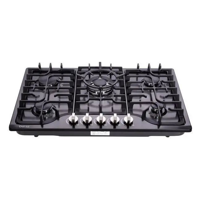 Alt view image 2 of 7 - 30 Inch LPG/NG Gas Cooktop Dual Fuel 5 Sealed Brass Burner Stainless Steel Hob 110V AC pulse Ignition Stainless Steel Gas Cooktops DK257-B01 Gas Hob