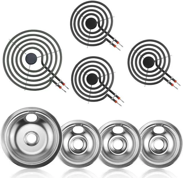 Main image of Electric Stove Burner Drip Pans and Electric Stove Top Burner by | Pans 316048414(6")316048413(8")+Burner MP15YA(6") MP21YA(8") Compatible for Ken-more Cro-sley Tap-pan Frigi-daire etc