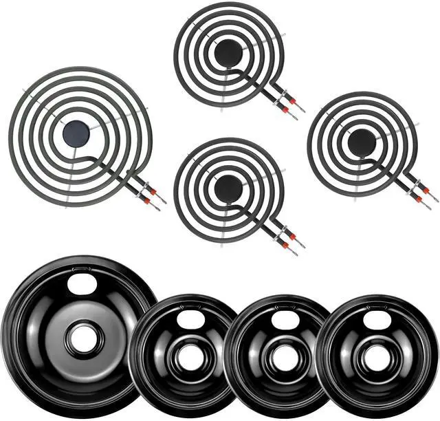 Main image of Electric Burner Drip Pans and Electric Stove Top Burner by | Pans 5304430149(6")5304430150(8")+Burner MP15YA(6") MP21YA(8") Compatible for Frigi-daire Ken-more Electric Range Stove