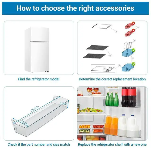 Alt view image 5 of 7 - HRT180N6AWD Long Door Bin Compatible with Hisense HRT180N6ABD, HRT180N6AVD, HRT180N6AWE Full Width Door Bin Part Number: K2160379