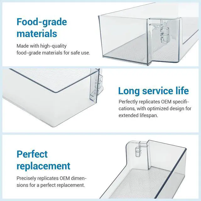Alt view image 6 of 7 - HRT180N6AWD Long Door Bin Compatible with Hisense HRT180N6ABD, HRT180N6AVD, HRT180N6AWE Full Width Door Bin Part Number: K2160379