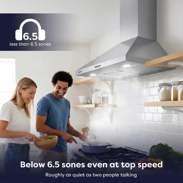Alt view image 3 of 7 - Range Hood 30 inch Wall Mount 550CFM Ducted Ductless Stove Vent Hood with 2 LED Light for Kitchen, Stainless Steel, Push Button, Easy to Install, CAS75206P-N