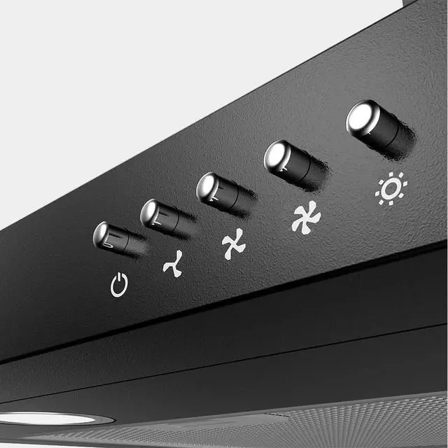 Alt view image 7 of 7 - Black Wall Mount Range Hood 30 inch 550 CFM Stove Vent Hood with 2 LED Light for Kitchen, 3 Speed Fan, Ducted & Ductless Mode, Push Button, Easy to Install, CAB75206P-N