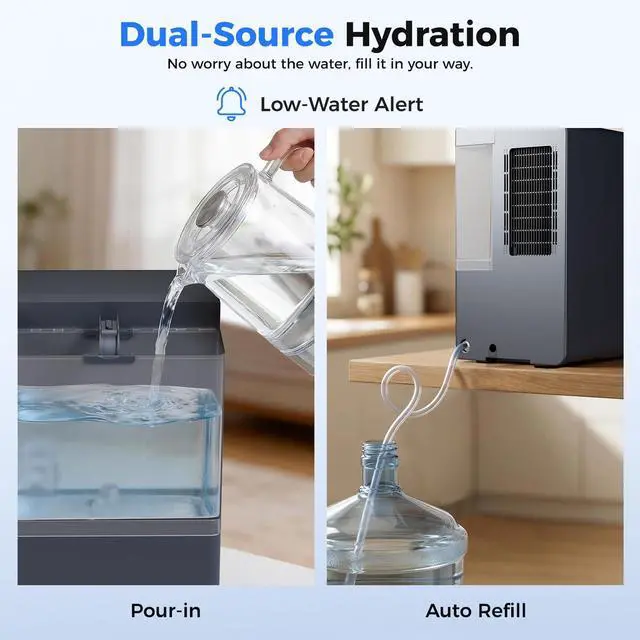 Alt view image 7 of 7 - 3-in-1 Water Dispenser with Ice Maker and K-Cup® Ground Coffee Brewer | Hot/Cold/Warm 5-15oz Adjustable Water, Bullet Ice In 8-12 Mins, 12H Timer, Countdown Timer, Ideal For Home Office Studio Gift