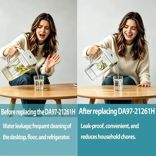 Alt view image 3 of 7 - DA97-21261H Water Pitcher Assembly Replacement for samsung Refrigerator | RF29BB8600QL, RF30BB6600QL, RF30BB660012, etc Water Pitcher, Includes 2 Spare Sealing Rings, Leak-Proof
