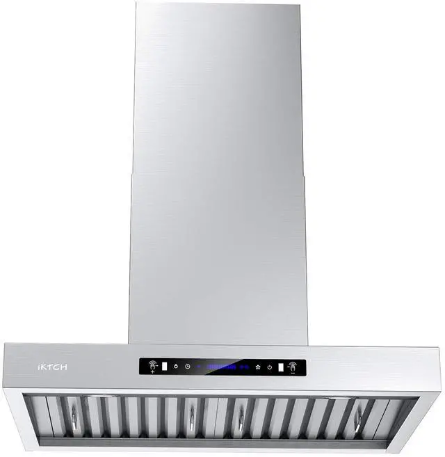 Main image of 30 inch Wall Mount Range Hood, 1200 CFM Ducted Range Hood with 4 Speed Fan, Durable Stainless Steel with Gesture Sensing & Touch Control IKP01-30