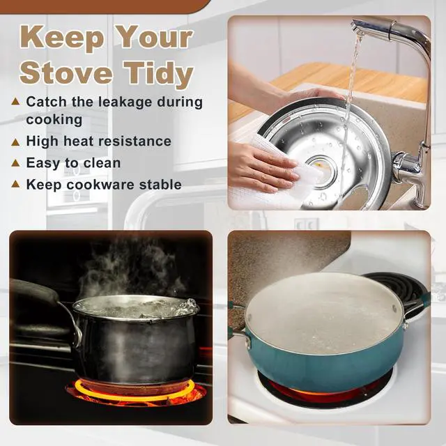 Alt view image 6 of 7 - W10196405(8) W10196406(6) Electric Stove Burner Drip Pans & MP22YA Electric Range Burner Element Unit Set by -Compatible with Whirl-pool Ken-more Ama-na Range Oven/Stove