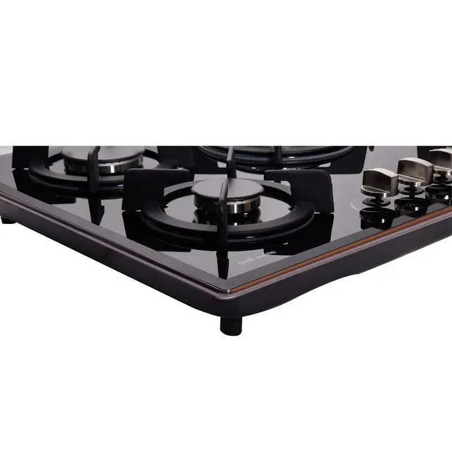 Alt view image 7 of 7 - 30 Inch Gas Cooktop, Built-in Tempered Glass 5 Burners Gas Stovetop LPG/NG Convertible Gas Stove Top Dual Fuel Gas Hob DM517-01