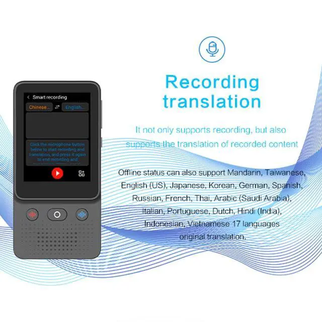 Alt view image 4 of 7 - AI Language Translator Device, 8GB Voice Instant Two Way 138 Language Translator, 2.8 Inch Touchscreen, Offline/Recording/Photo Translation for Business Travel