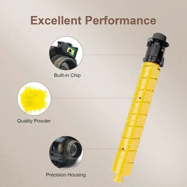 Alt view image 5 of 6 - Remanufactured MP C3503 C3504 for 841816 Toner Cartridge Replacement for Ricoh Aficio Lanier Savin MP C3503 C3003 C3504 C3004 Printer (1×Yellow)