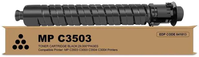 Main image of Remanufactured MP C3503 C3504 for 841813 Toner Cartridge Replacement for Ricoh Aficio Lanier Savin MP C3503 C3003 C3504 C3004 Printer (1×Black)