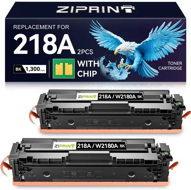 Main image of 218A Black Toner Cartridge 2 Pack with Chip W2180A 3301fdw 3201dw | Compatible for HP Color LaserJet Pro MFP 3301fdw 3301sdw 3301cdw Pro 3201dw 3301 3201 Printer W2180A W2180X Black Toner