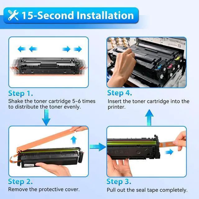 Alt view image 6 of 7 - 218A Black Toner Cartridge 2 Pack with Chip W2180A 3301fdw 3201dw | Compatible for HP Color LaserJet Pro MFP 3301fdw 3301sdw 3301cdw Pro 3201dw 3301 3201 Printer W2180A W2180X Black Toner